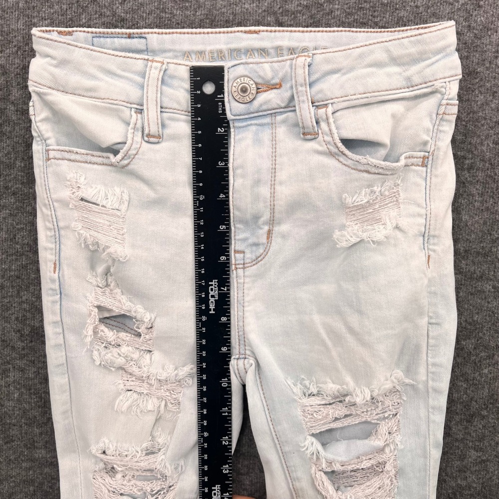 American Eagle Hi-Rise Jegging Crop Light Distressed Jean Ne(x)t Level size 2 - Picture 12 of 14